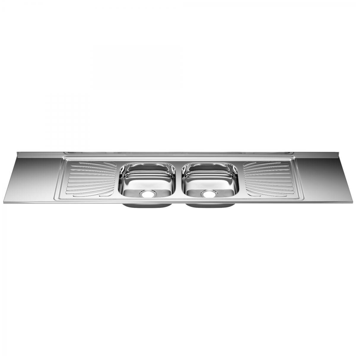 Pia Aço Inox 2,00m Cuba Dupla - Image 2